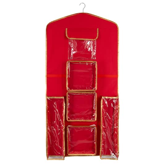 Simplify 8 Compartment Hanging Holiday Gift Wrap Organizer